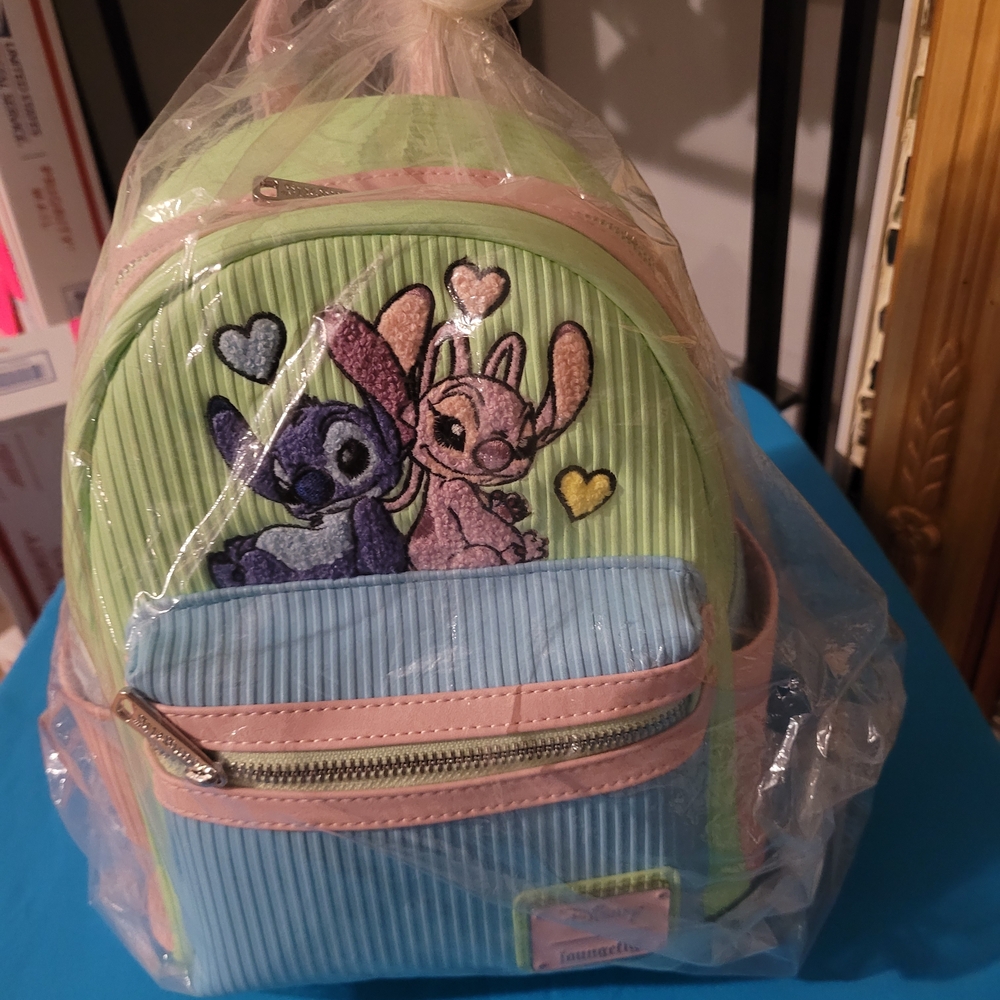 Loungefly Green and Blue Cartoon Backpack